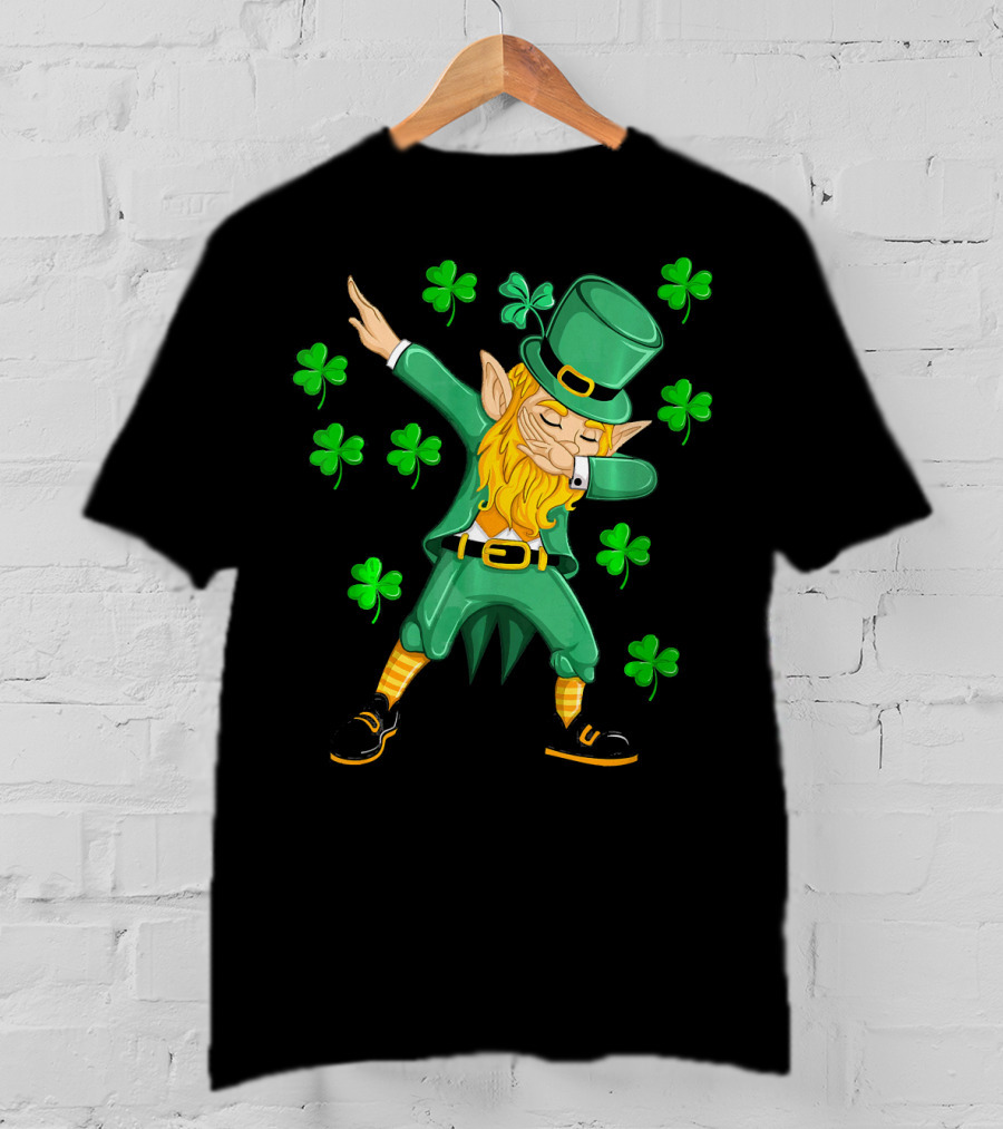 Dabbing Leprechaun Shamrock St. Patrick's Day Elf T-Shirt