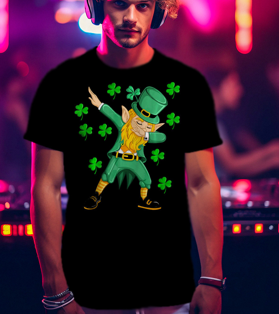 Dabbing Leprechaun Shamrock St. Patrick's Day Elf T-Shirt