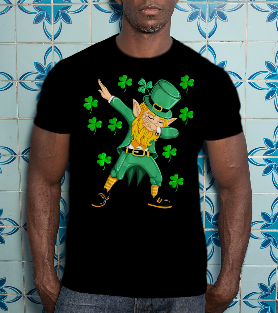Dabbing Leprechaun Shamrock St. Patrick's Day Elf T-Shirt