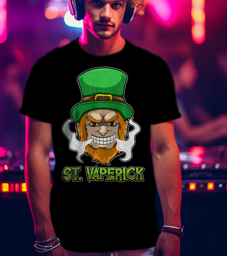 St. Vaperick Green Vaping Leprechaun T-Shirt