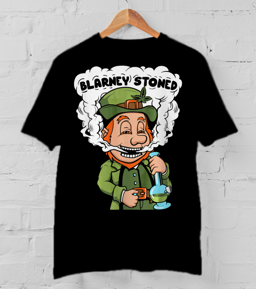 Blarney Stoned Funny Leprechaun Marijuana T-Shirt