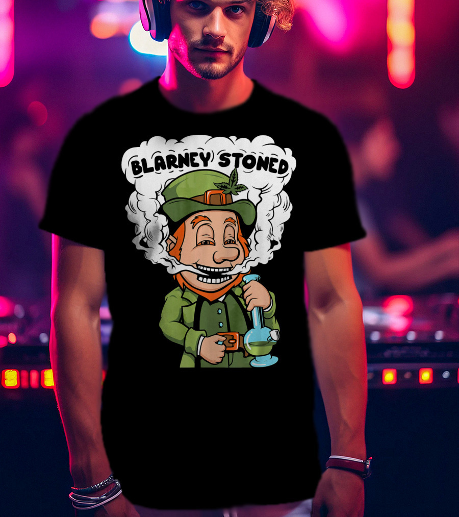 Blarney Stoned Funny Leprechaun Marijuana T-Shirt