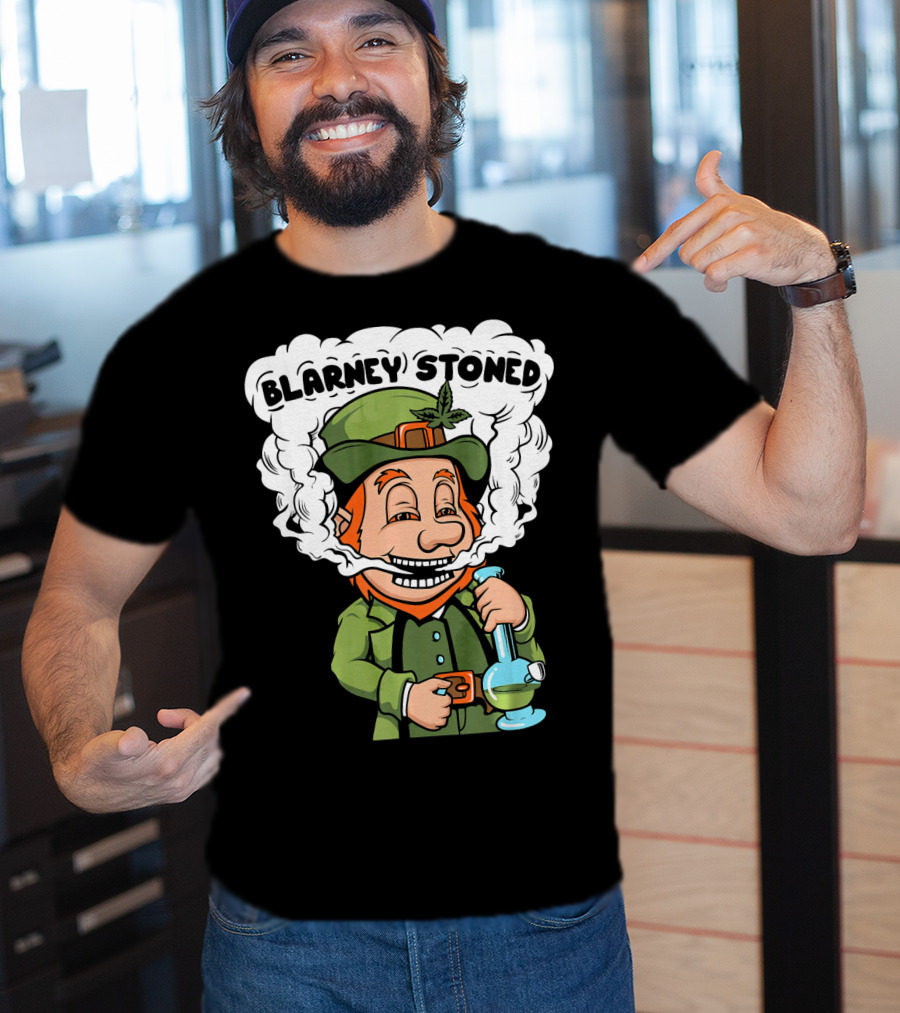 Blarney Stoned Funny Leprechaun Marijuana T-Shirt