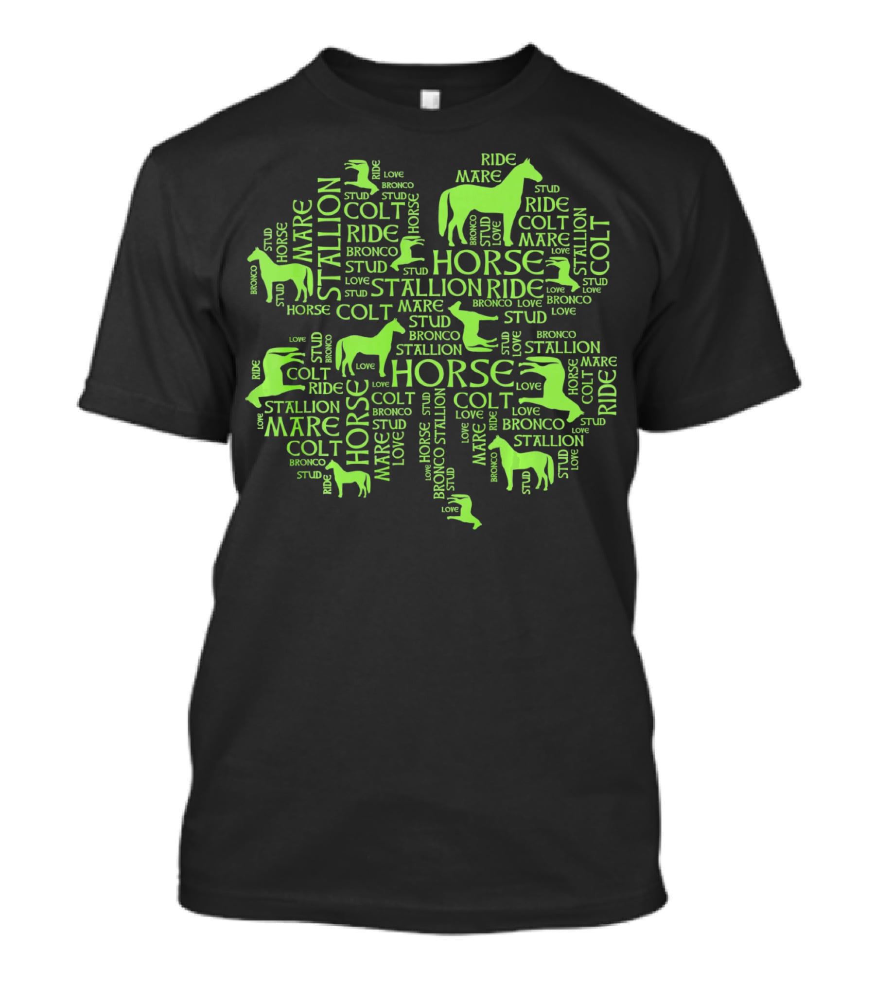 Mare Stallion Horse Colt Ride Stud Love Bronco St. Patrick's Day Irish T-Shirt