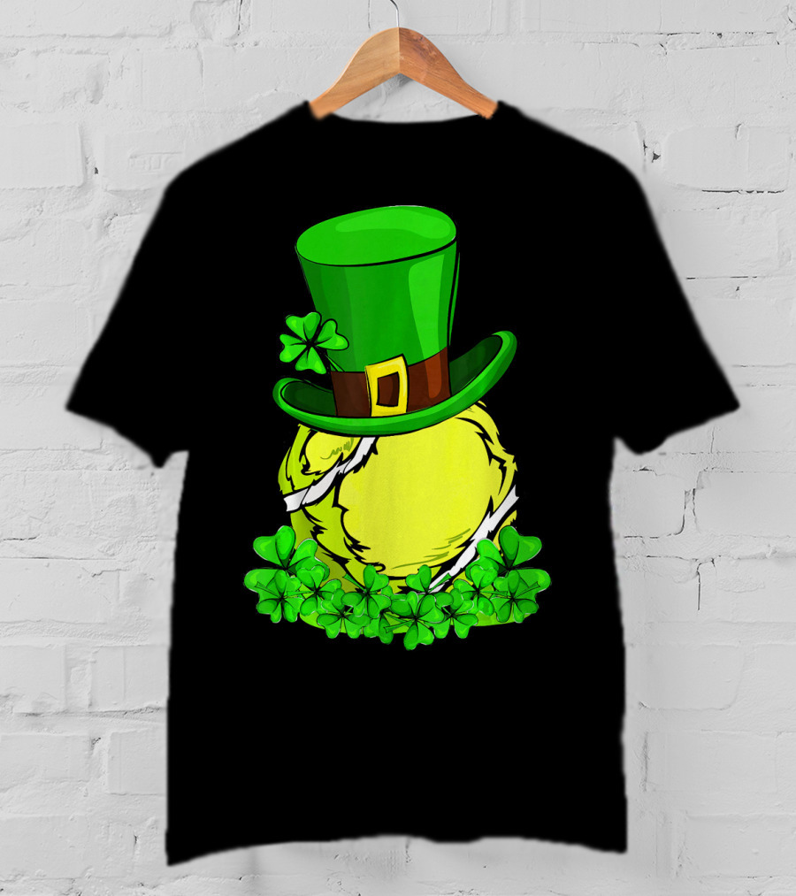 Leprechaun Hat Shamrock Tennis Ball St Patrick T-Shirt