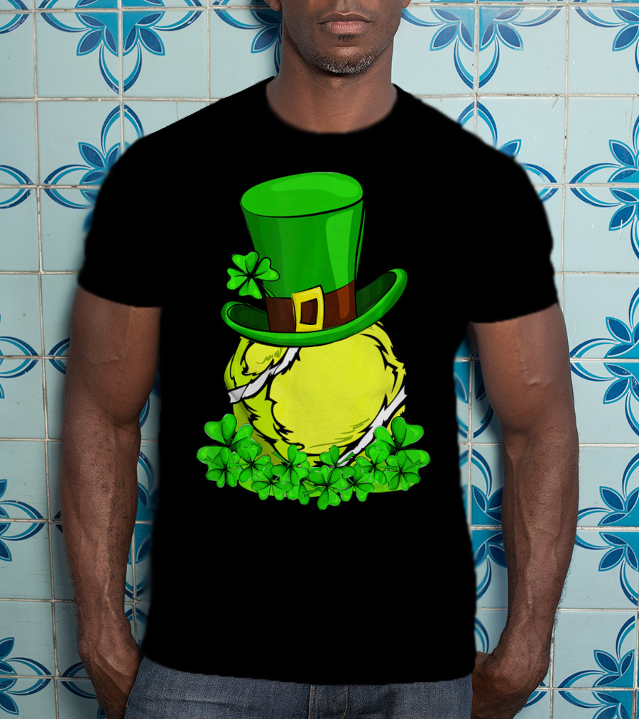 Leprechaun Hat Shamrock Tennis Ball St Patrick T-Shirt