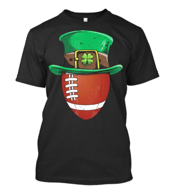 Leprechaun Hat Shamrock American Football Ball T-Shirt