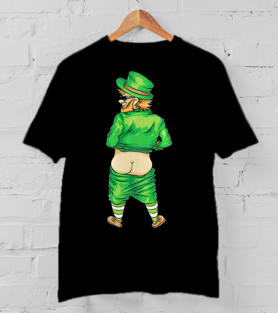 Mooning Leprechaun St. Patricks Day Funny Irish Humor T-Shirt