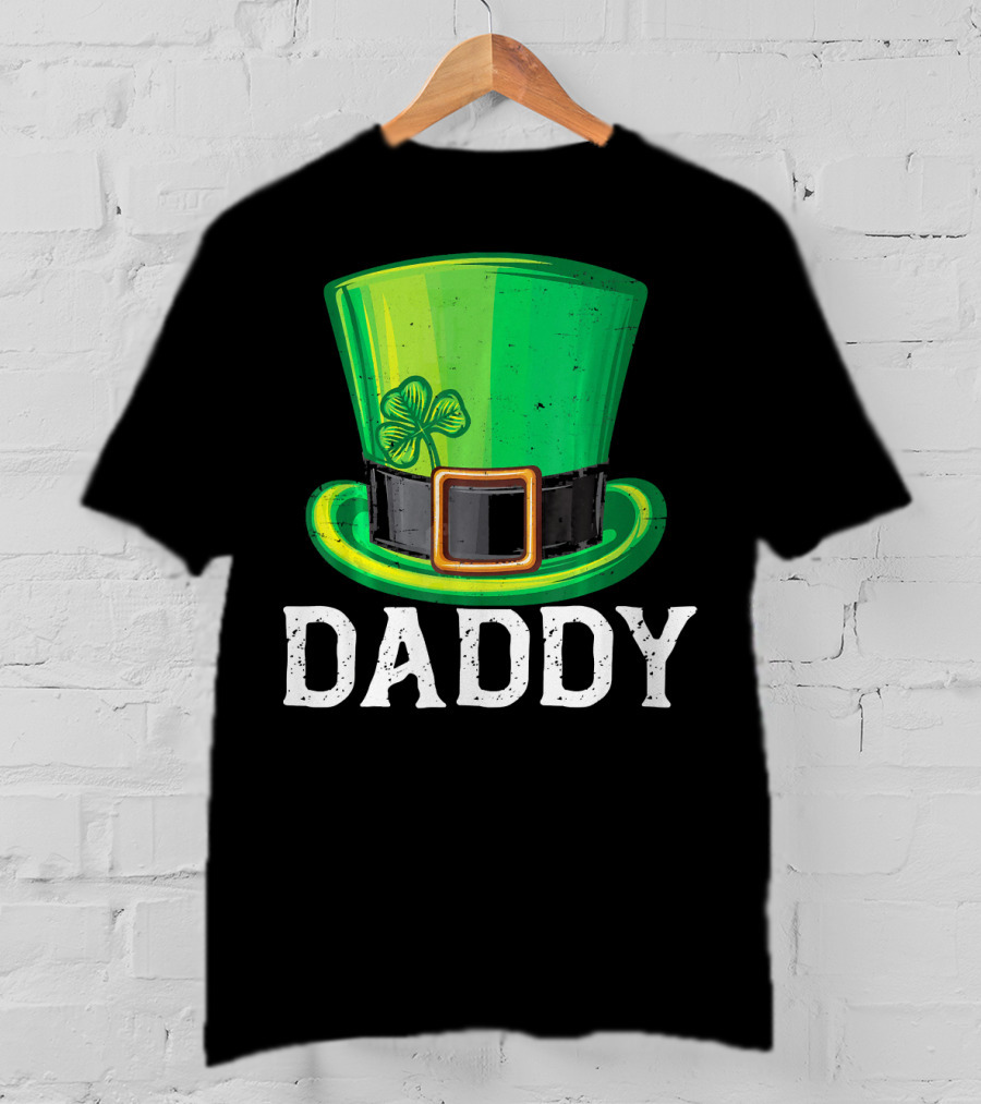 Daddy Leprechaun Hat Shamrock Matching Family T-Shirt