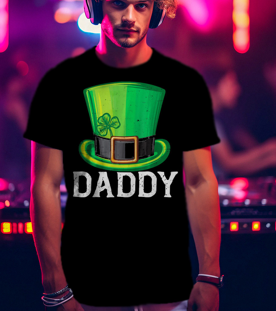 Daddy Leprechaun Hat Shamrock Matching Family T-Shirt