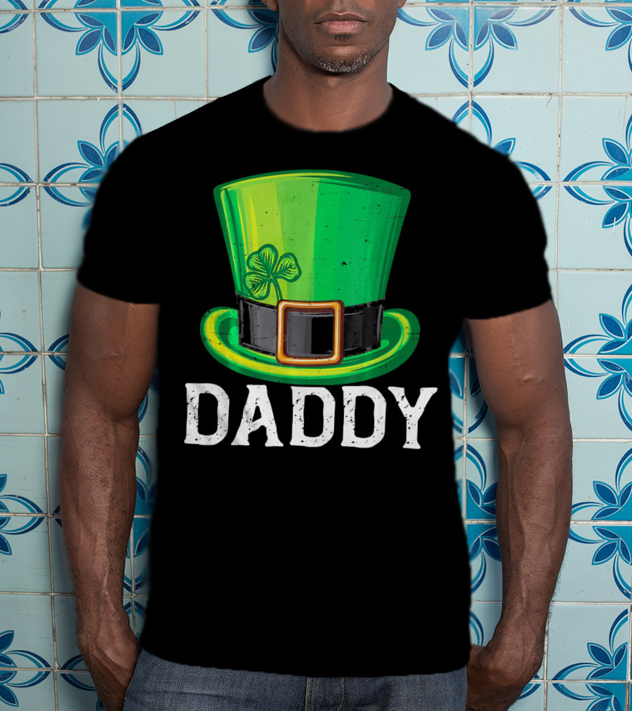 Daddy Leprechaun Hat Shamrock Matching Family T-Shirt