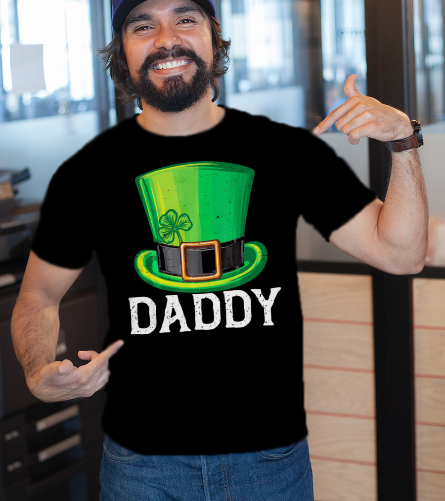 Daddy Leprechaun Hat Shamrock Matching Family T-Shirt