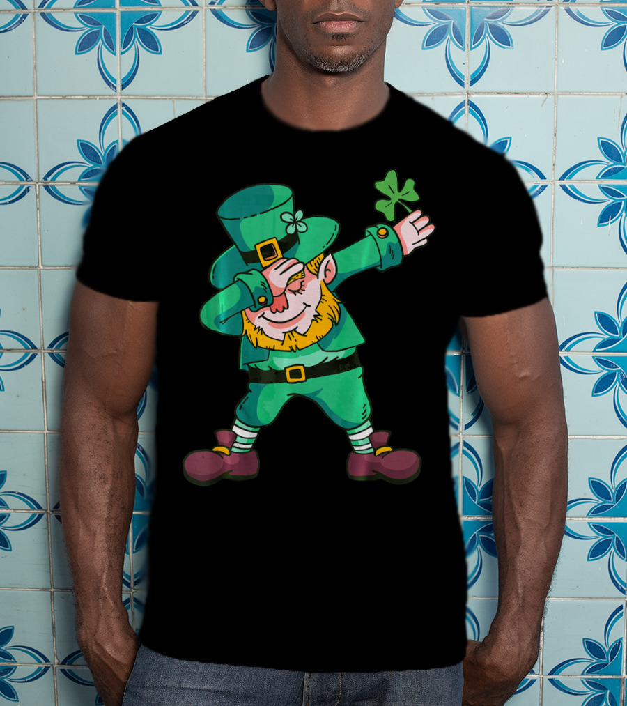 Dabbing Leprechaun Irish Shamrock T-Shirt