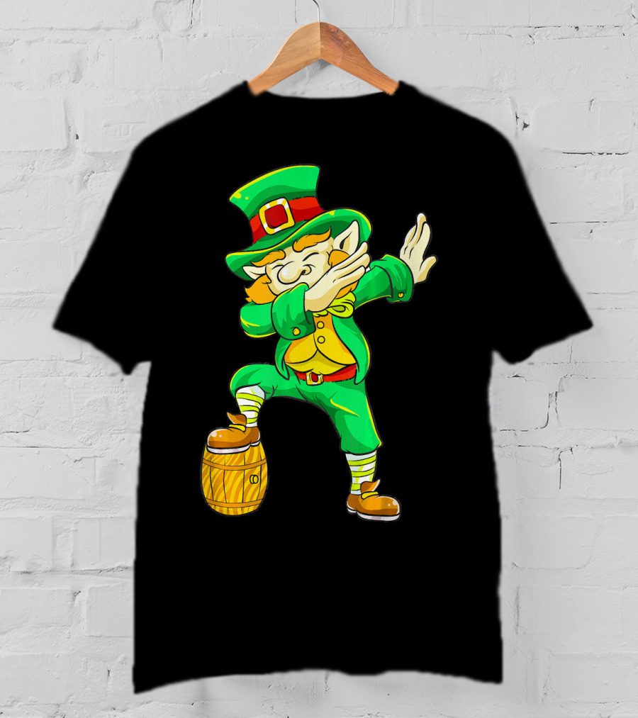 Dabbing Leprechaun Irish St Patrick's Day Beer Keg T-Shirt