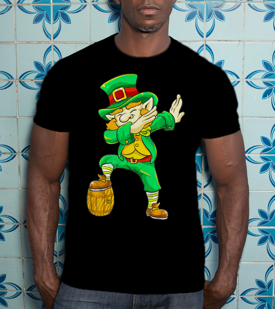 Dabbing Leprechaun Irish St Patrick's Day Beer Keg T-Shirt
