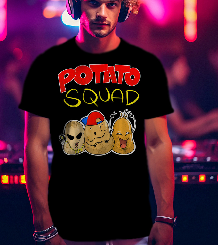 Potato Squad Cute Funny Vegetarian Crew T-Shirt