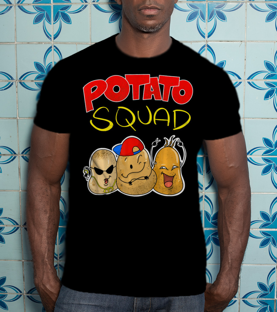 Potato Squad Cute Funny Vegetarian Crew T-Shirt