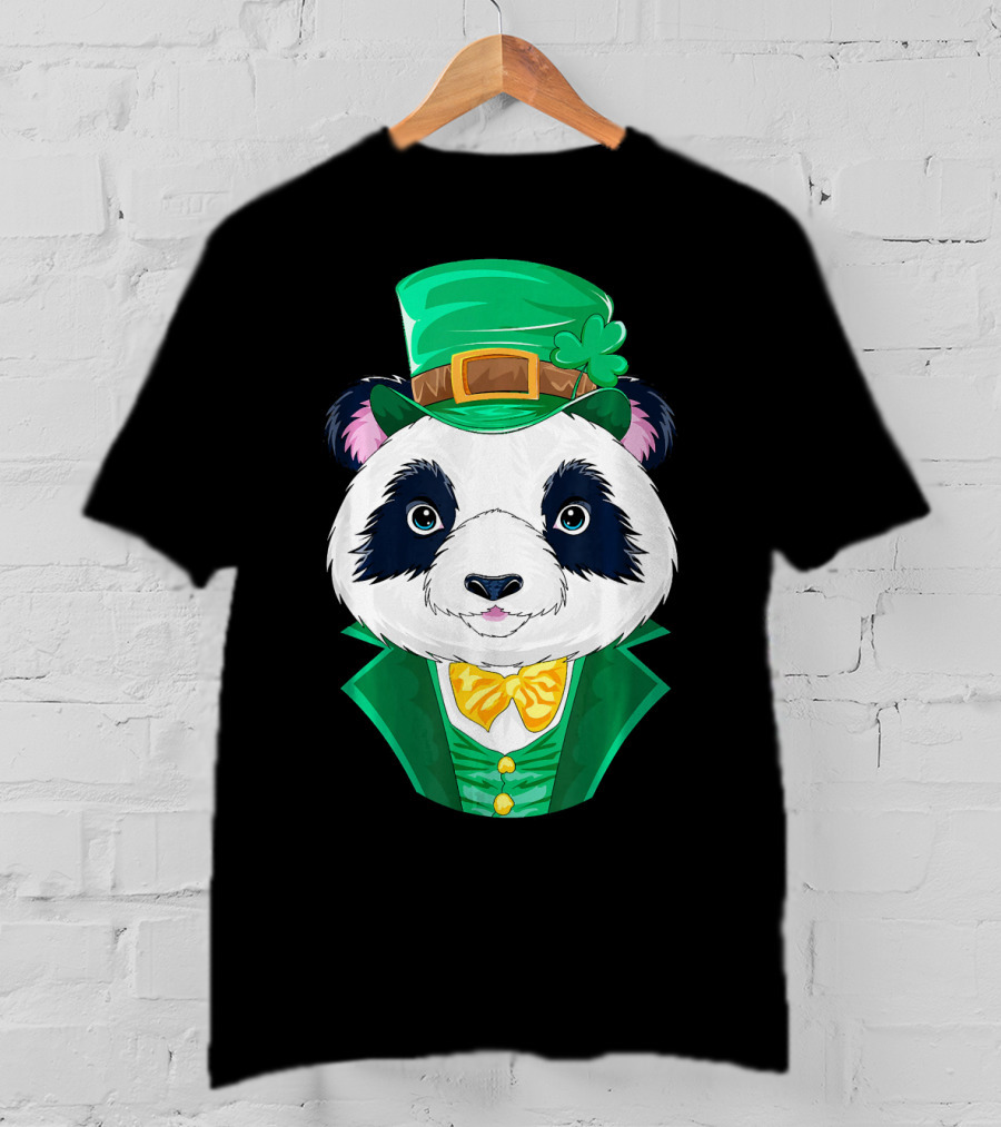Panda Leprechaun Happy Lucky Irish Charm T-Shirt
