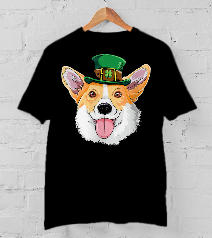 Corgi Leprechaun St Patrick's Hat T-Shirt