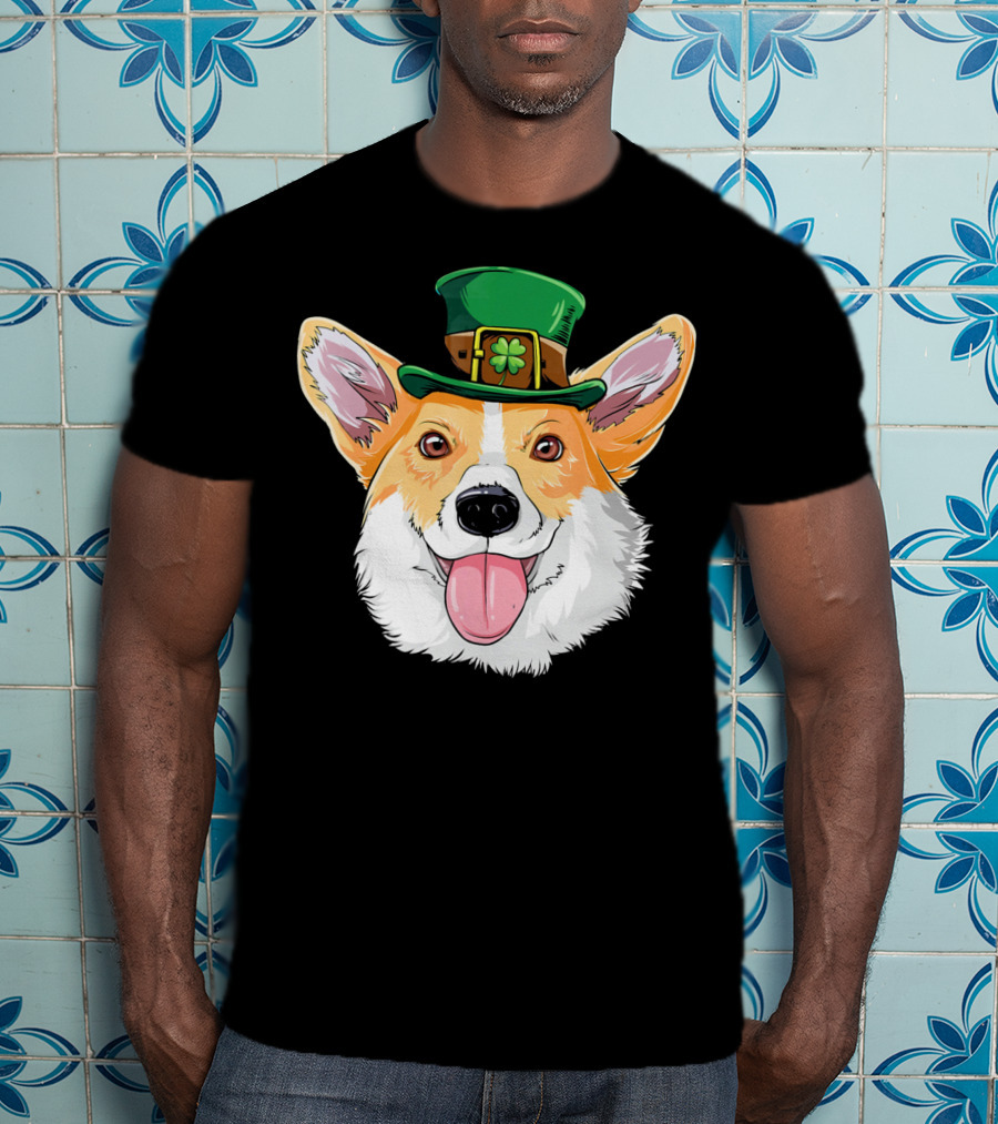 Corgi Leprechaun St Patrick's Hat T-Shirt