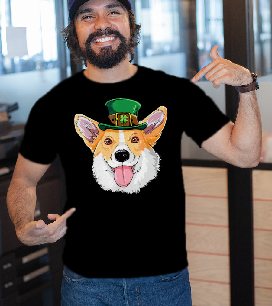 Corgi Leprechaun St Patrick's Hat T-Shirt