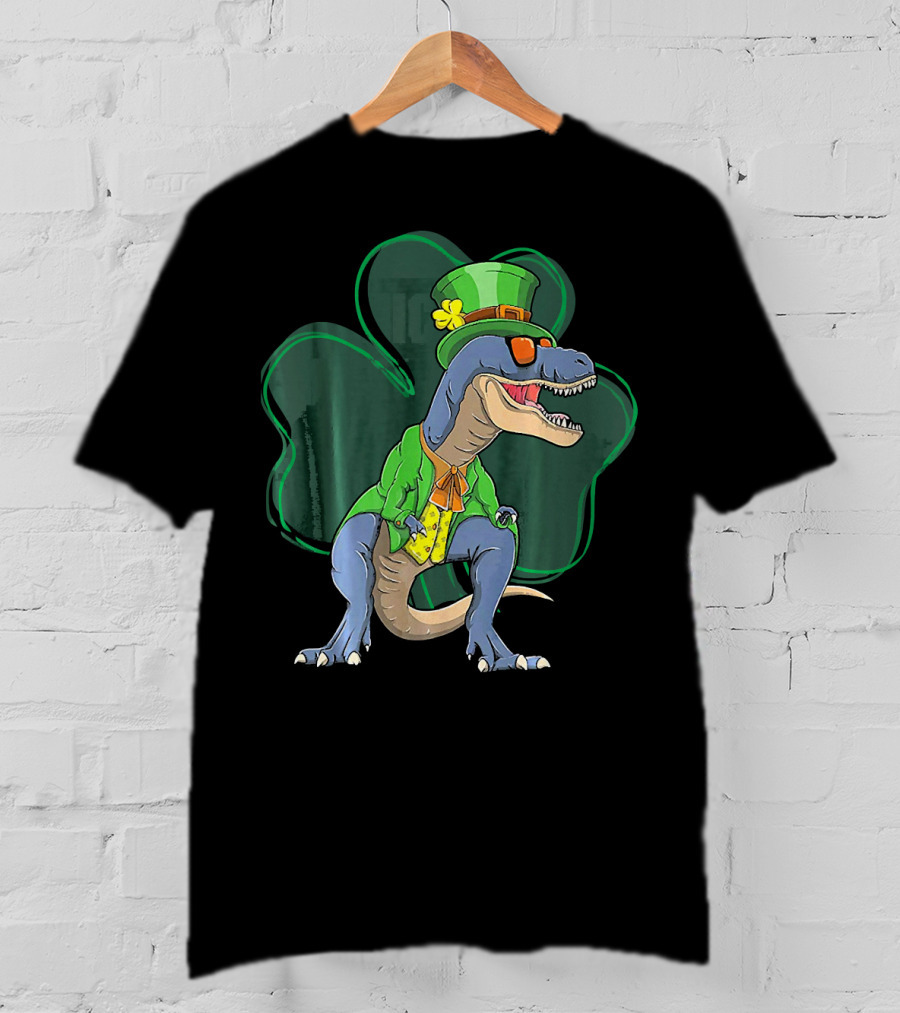 St. Pat Rex Day Leprechaun Dinosaur Shamrock Funny St. Patrick's Day T-Shirt