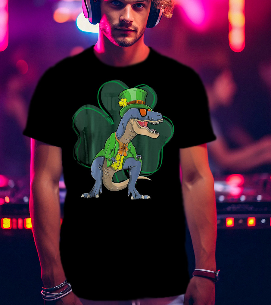 St. Pat Rex Day Leprechaun Dinosaur Shamrock Funny St. Patrick's Day T-Shirt