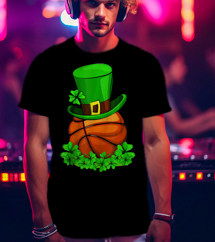 Leprechaun Hat Basketball Shamrock St. Patrick's Day T-Shirt