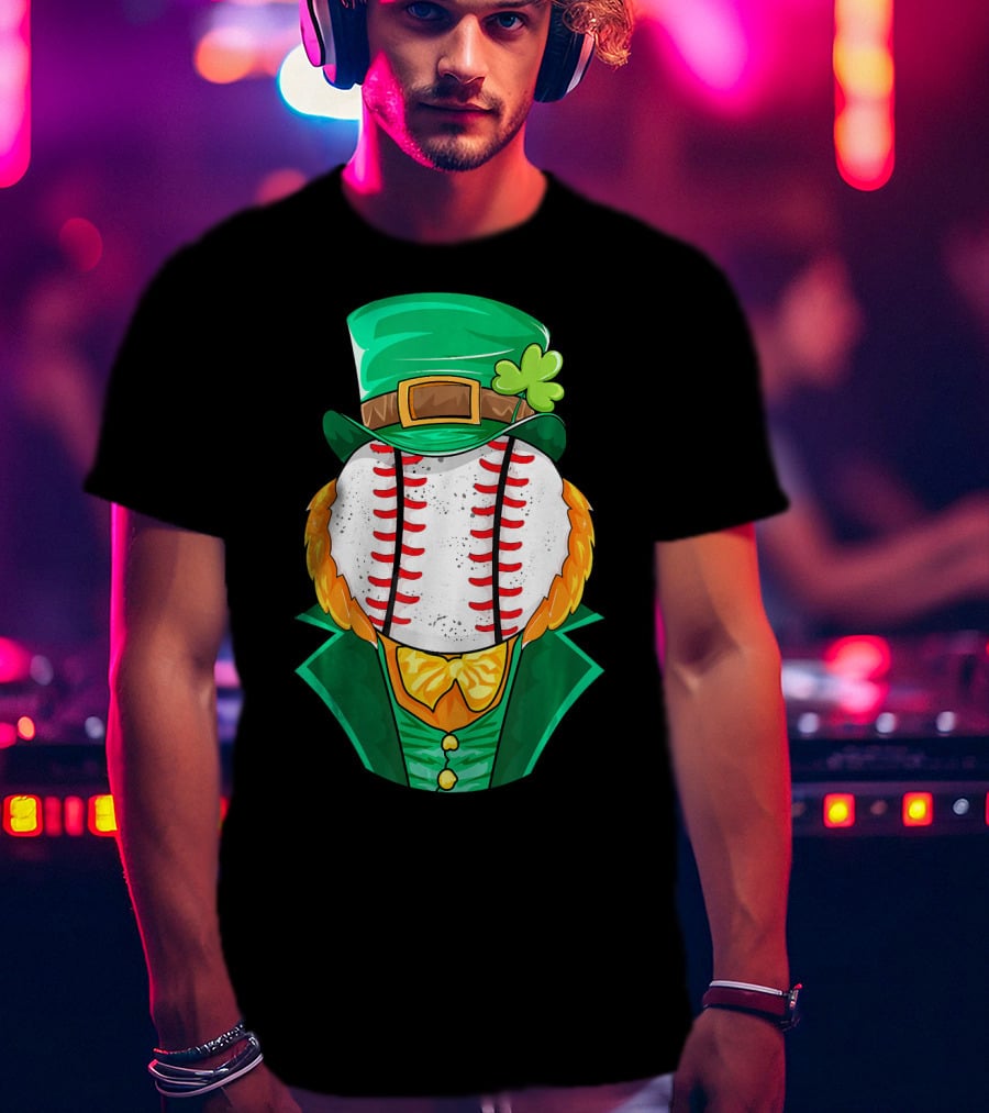 Irish Leprechaun Baseball St Patricks Day T-Shirt