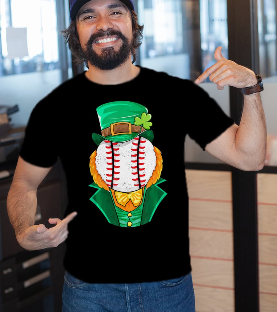 Irish Leprechaun Baseball St Patricks Day T-Shirt