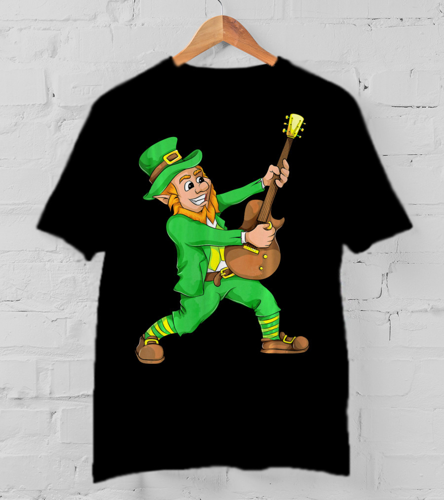 St. Patrick's Day Leprechaun Playing Guitar T-Shirt