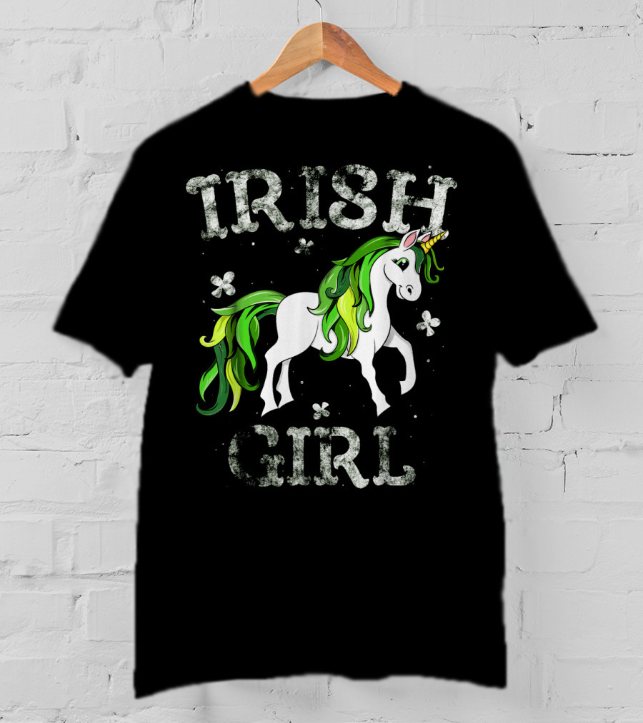 Irish Girl Green Mane Unicorn T-Shirt