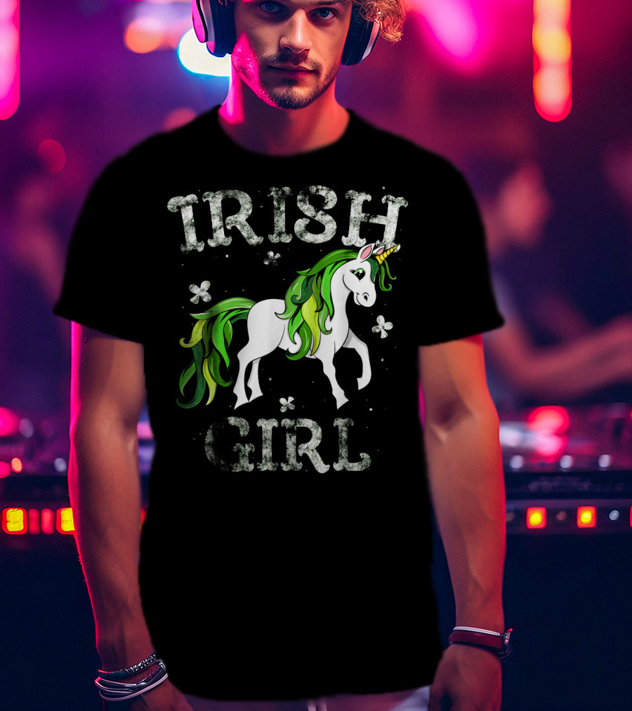 Irish Girl Green Mane Unicorn T-Shirt