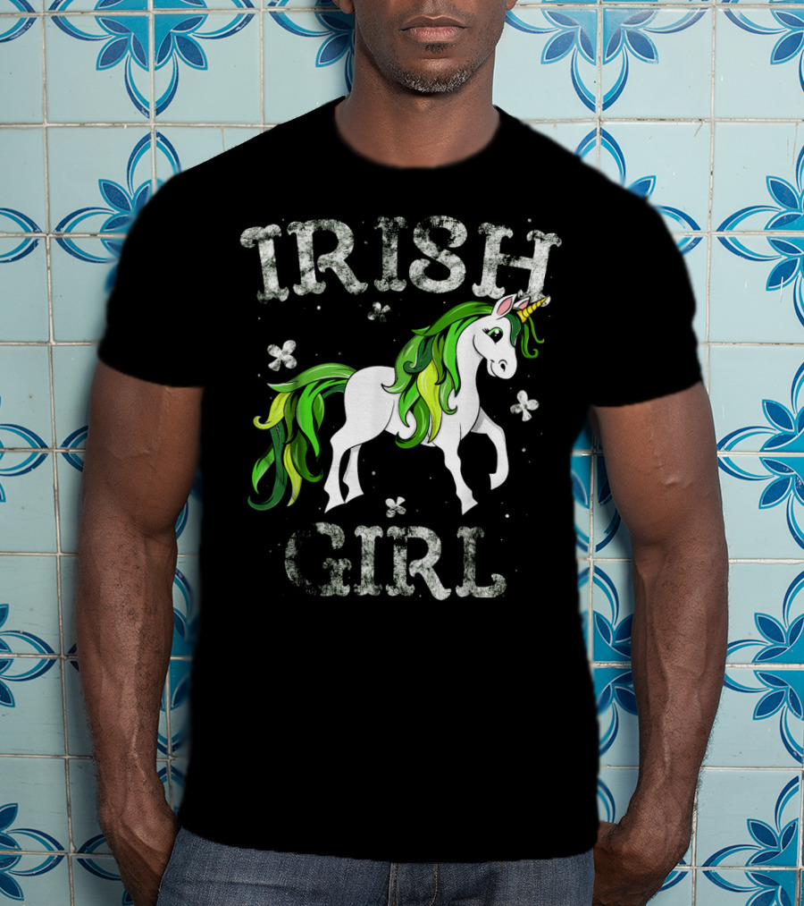 Irish Girl Green Mane Unicorn T-Shirt