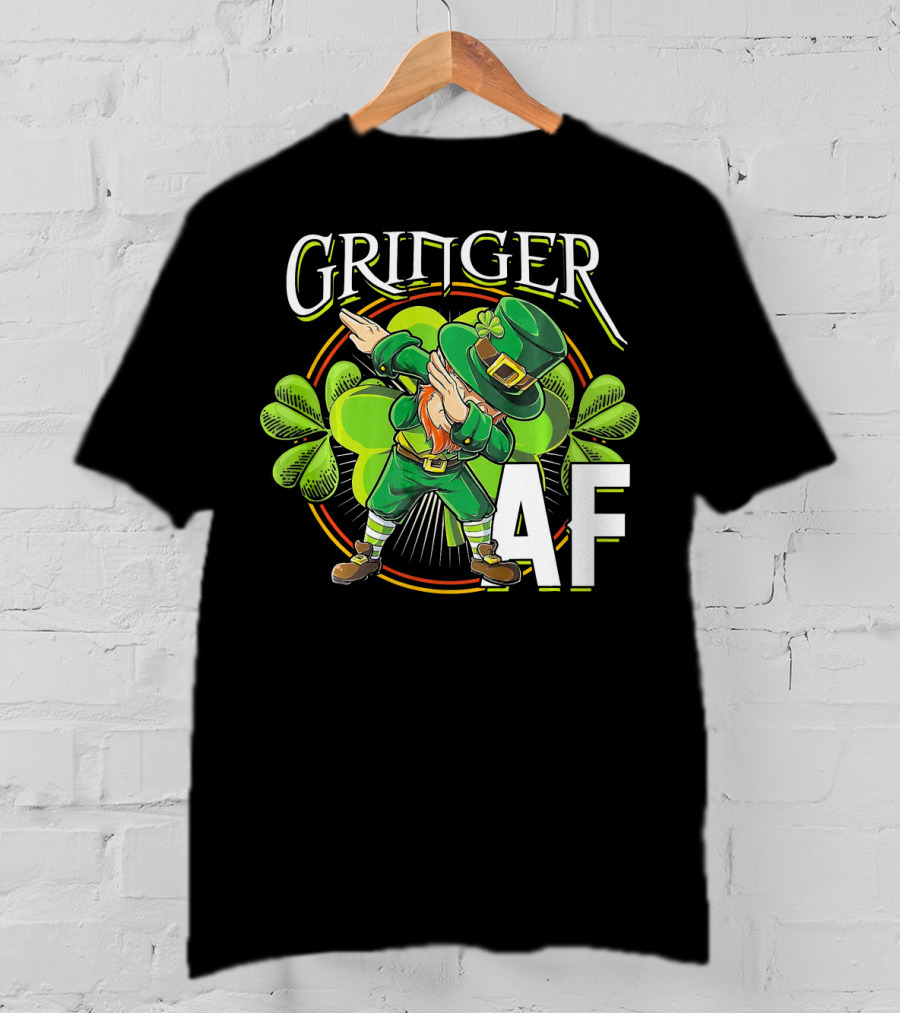 GRINGER AF Dabbing Leprechaun T-Shirt