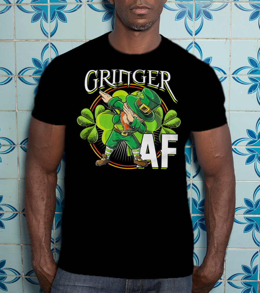 GRINGER AF Dabbing Leprechaun T-Shirt