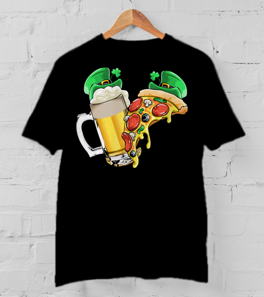 Beer Pizza Leprechaun Hat St. Patrick's Day T-Shirt