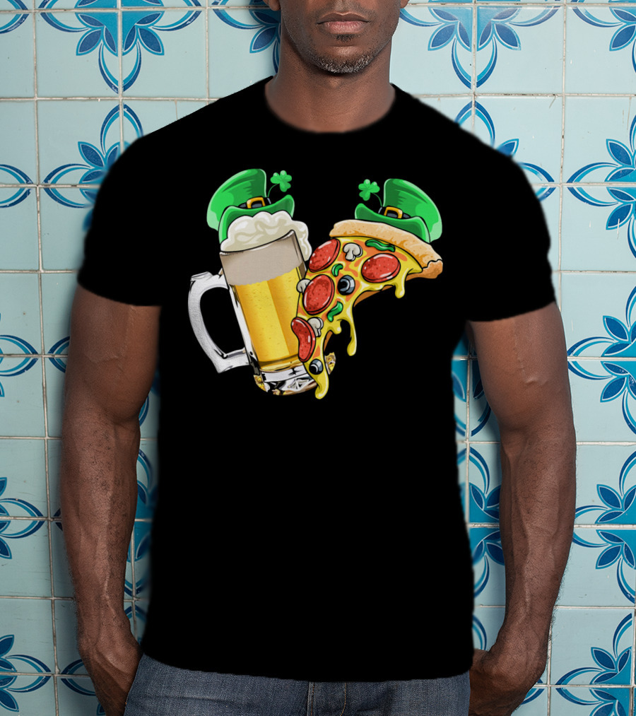 Beer Pizza Leprechaun Hat St. Patrick's Day T-Shirt
