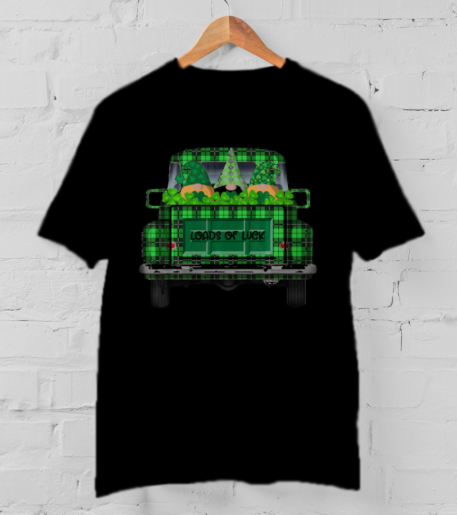 Leprechaun Gnomes Vintage Truck Loads Of Luck St Patri T-Shirt