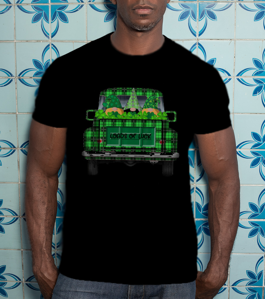 Leprechaun Gnomes Vintage Truck Loads Of Luck St Patri T-Shirt
