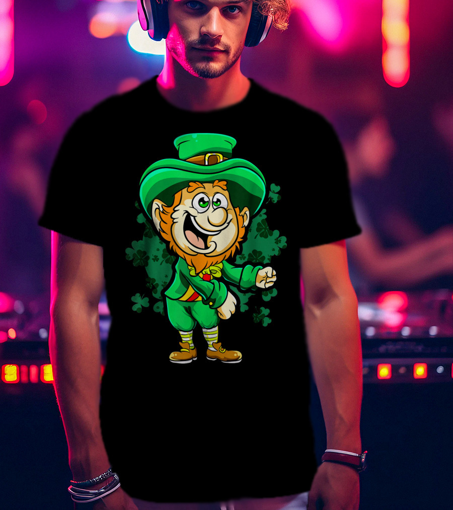 Leprechaun Floss Dance With Shamrocks For St Patricks Day T-Shirt