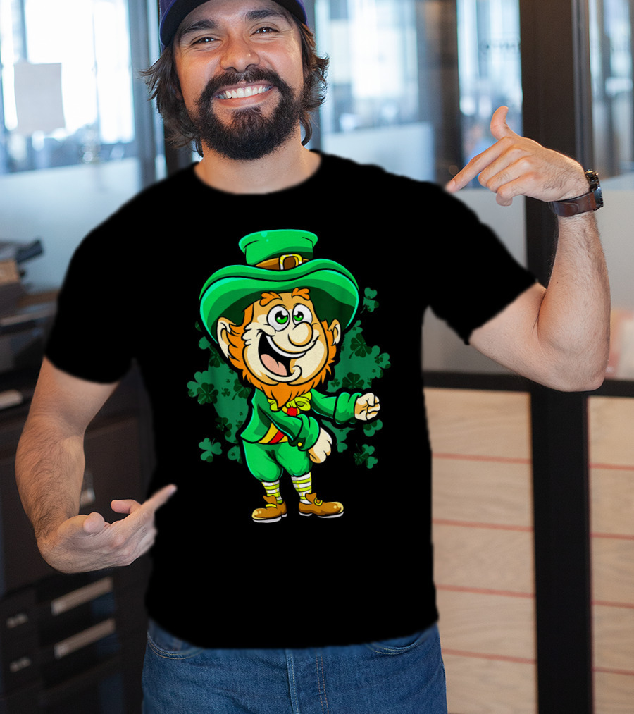 Leprechaun Floss Dance With Shamrocks For St Patricks Day T-Shirt