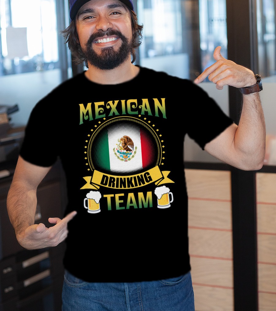 Mexican Drinking Team Patricks Day Flag And Beer Mug T-Shirt