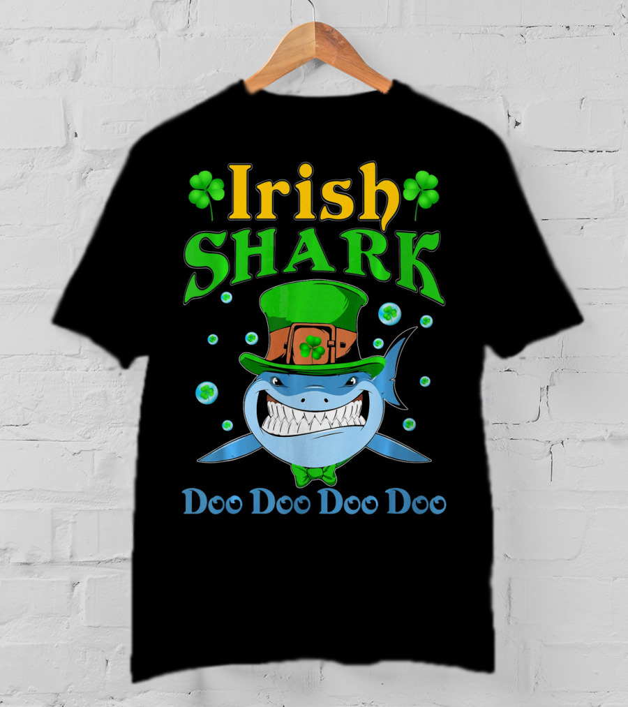 Irish Shark St Patricks Day Doo Doo Doo Doo T-Shirt