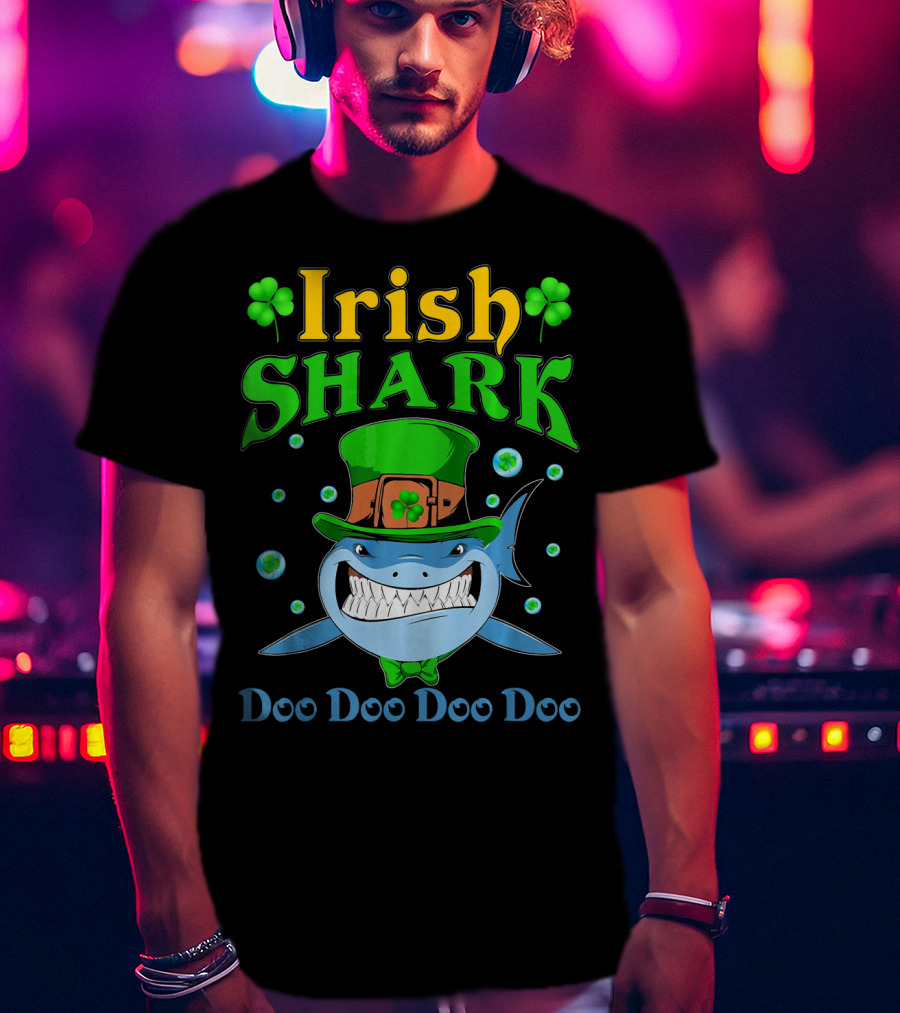 Irish Shark St Patricks Day Doo Doo Doo Doo T-Shirt