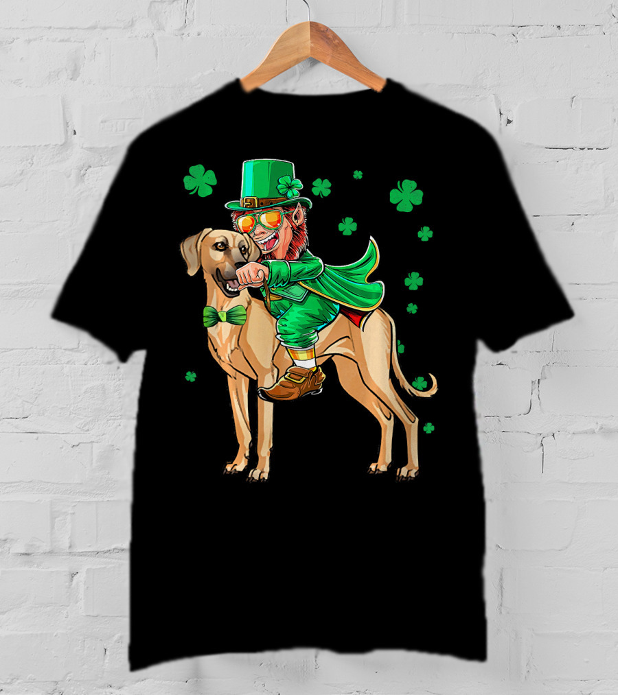 Leprechaun With Sloughi And Shamrock St. Patrick's Day T-Shirt