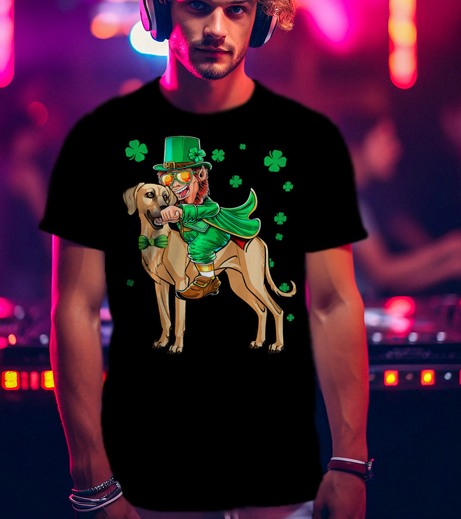 Leprechaun With Sloughi And Shamrock St. Patrick's Day T-Shirt