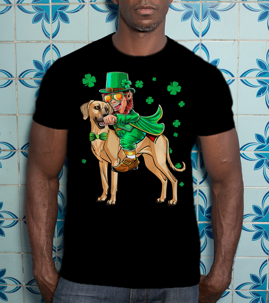 Leprechaun With Sloughi And Shamrock St. Patrick's Day T-Shirt