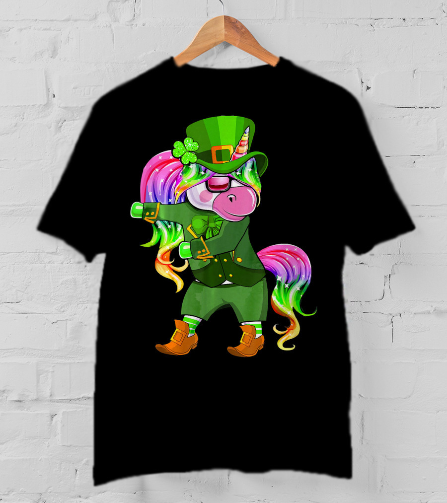 Leprechaun Costume Funny Flossing Unicorn St. Patrick's Day T-Shirt