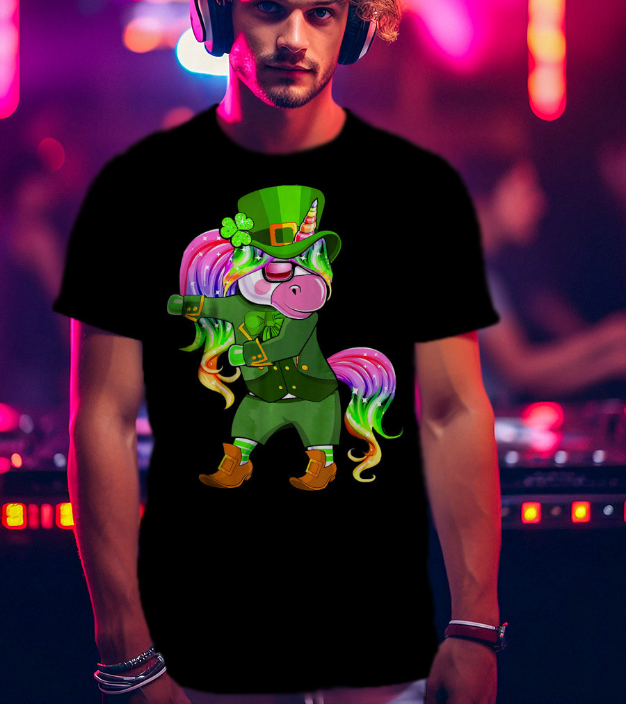 Leprechaun Costume Funny Flossing Unicorn St. Patrick's Day T-Shirt